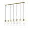 Z-Lite Alton Linear Chandelier, 7-Light, 4.75 In.W x 54 In.L x 14.25 In.H, Modern Gold/Clear+Frosted 824P-7L-MGLD - alternate 1